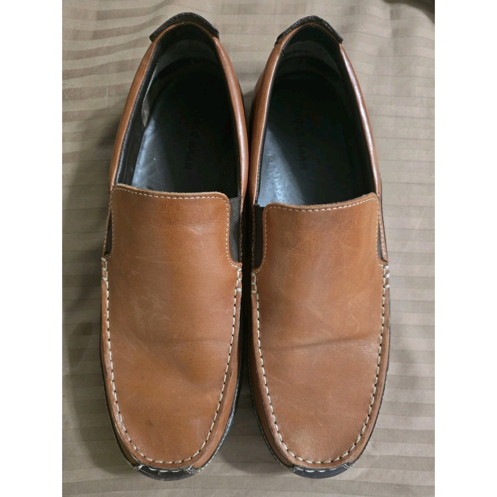 Mens Cole Haan Tucker Venetian Leather Slip-On‎ Loafer Tan Brown Shoes Size 12W